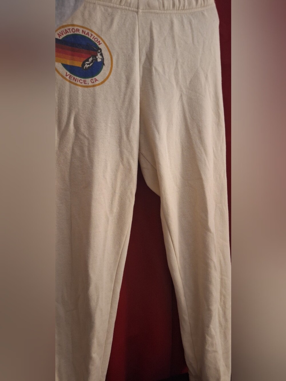 Aviator Nation Womans Cream Sweatpants